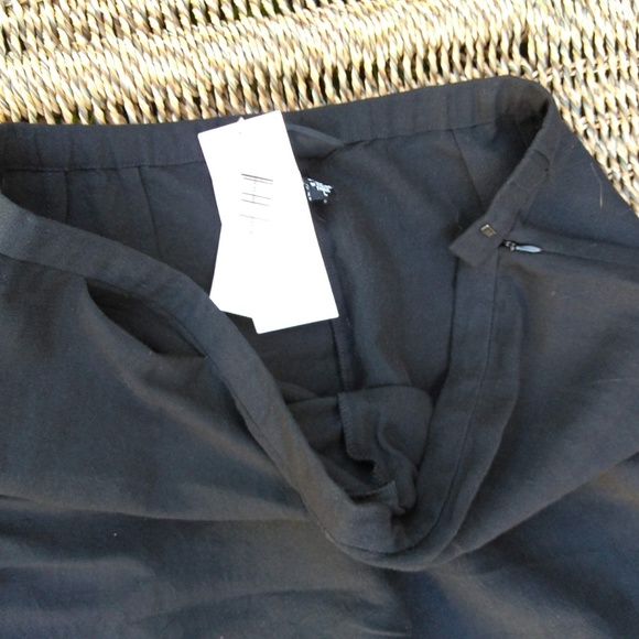 Eileen Fisher wide leg linen blend black pants L   NWT - Picture 3 of 4